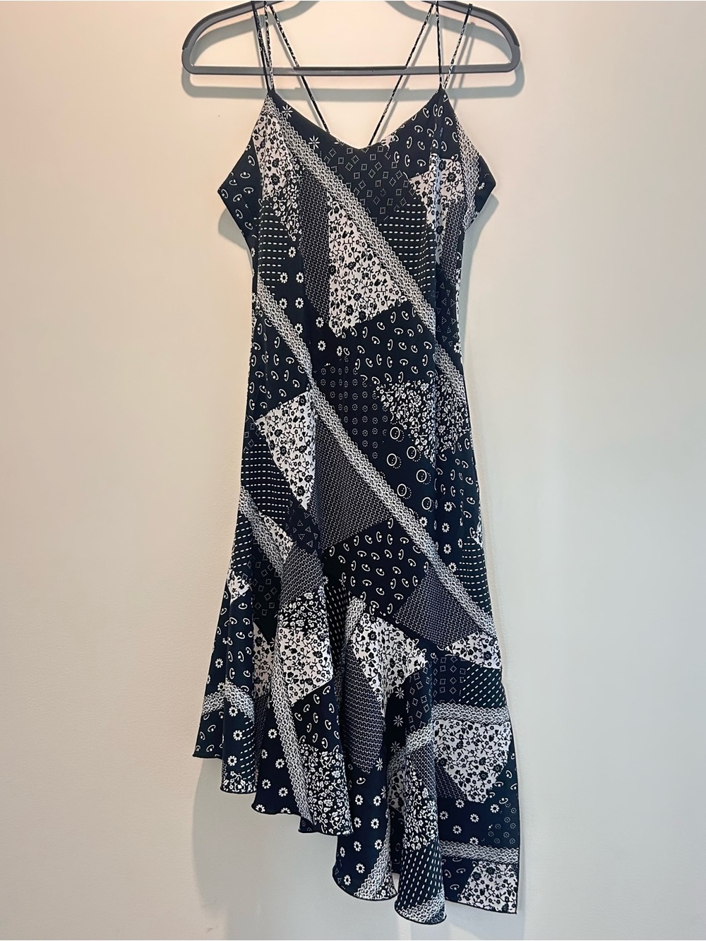Vintage 90s Jessica Patchwork Asymmetric Dress Whimsigoth Mall Goth Lagenlook